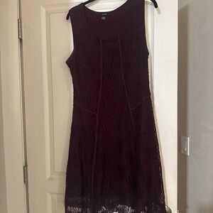 Alfani Burgundy Lace Mini Dress